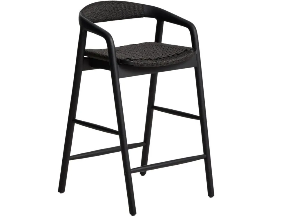 Levný Černá barová židle Derile 65 cm s výpletem