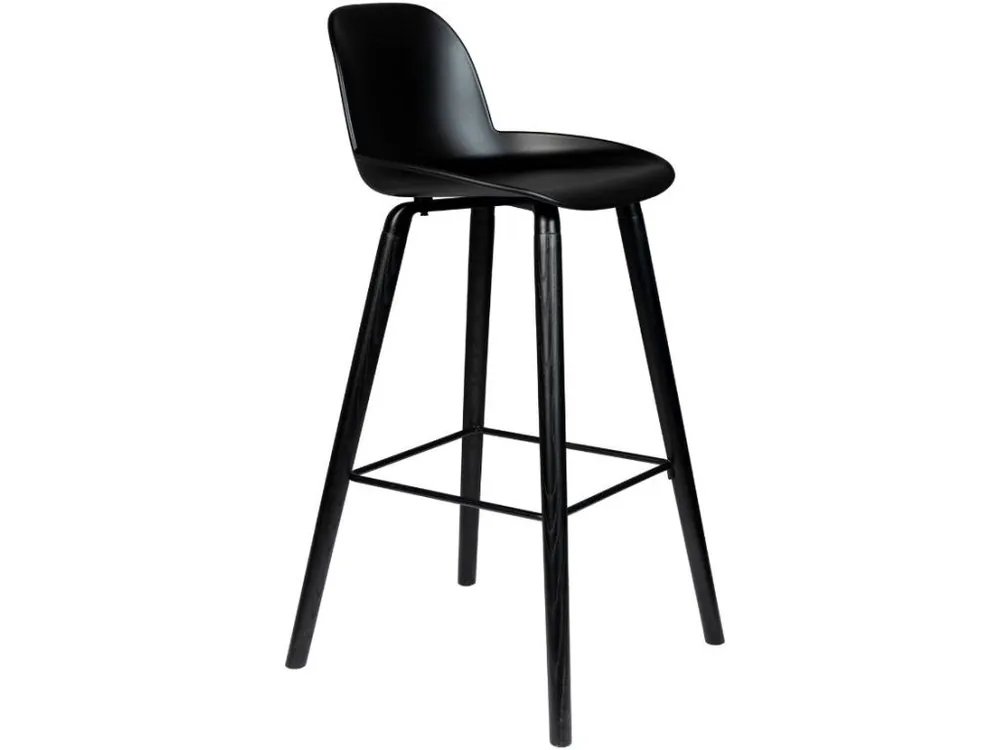 Objednat Nyní Černá plastová barová židle ZUIVER ALBERT KUIP ALL BLACK 76 cm