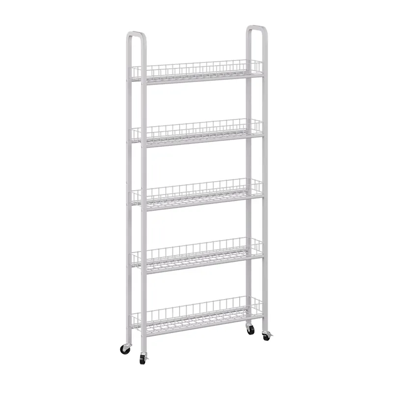 Sezónní Sleva Mobilní podstavec Rolivo Bílá 58 x 15 cm s 5 přihrádkami Vicco