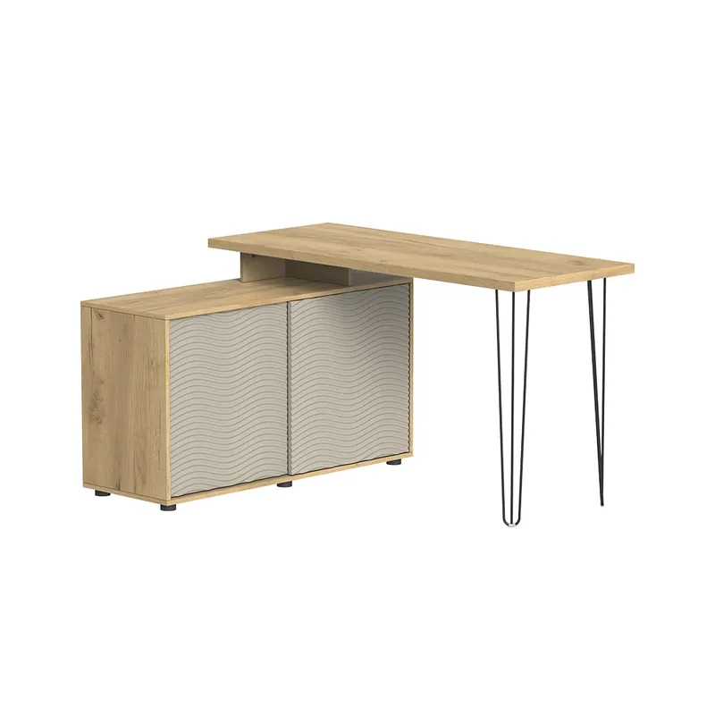 Rychlé Dodání Rohový psací stůl Notivo Kašmír 135 x 55 cm s kartotékou Vicco