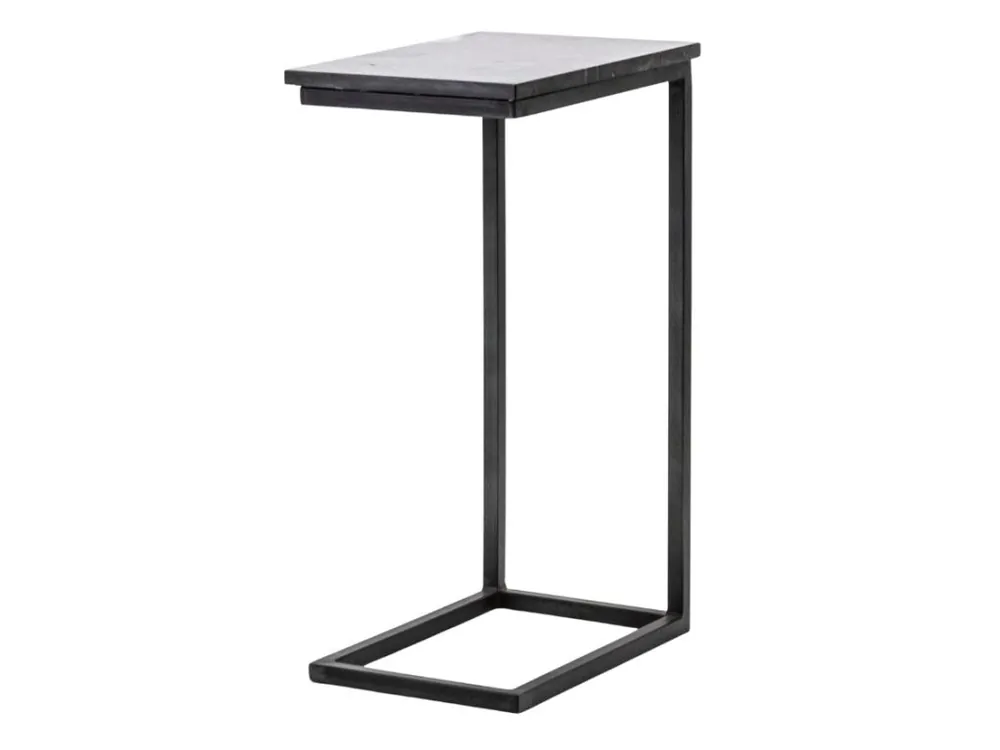 Finální Výprodej Černý mramorový odkládací stolek Edge 40 x 27 cm