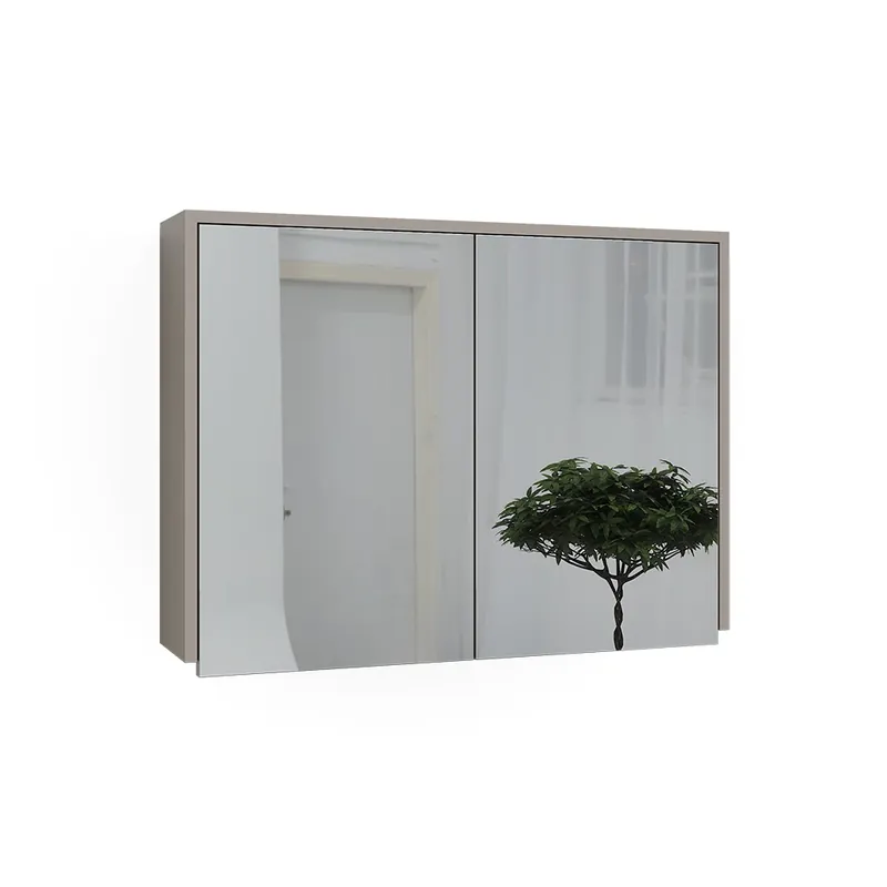 Poslední Šance Koupelnová zrcadlová skříňka J-Shape Kašmír 80 x 60 cm se 2 uzavřenými přihrádkami Vicco