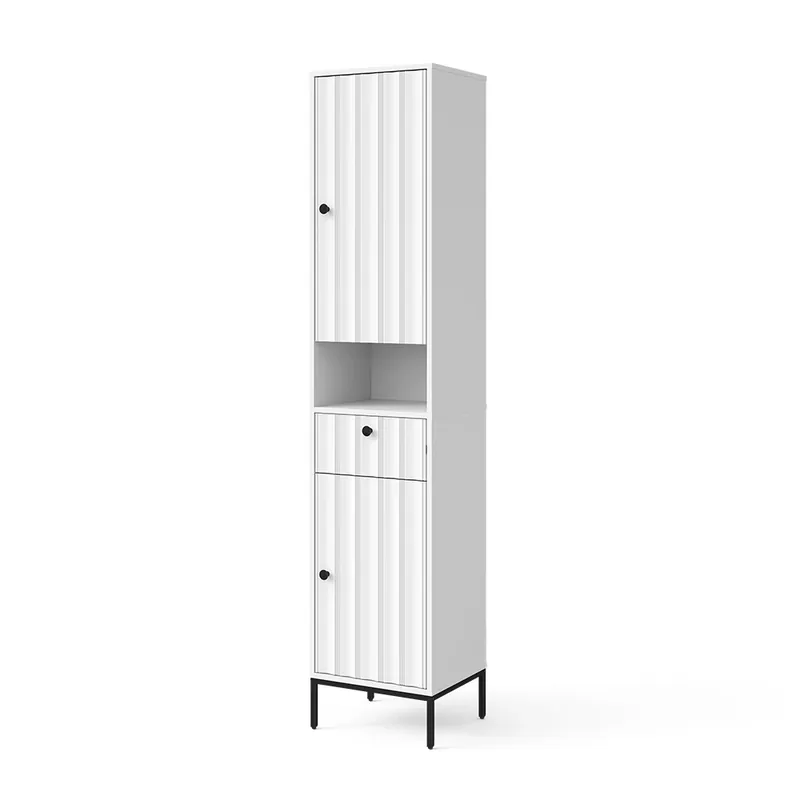 Vicco Koupelnová skříňka "Eliza", Bílé zvlnění, 40 x 190 cm se 2 dveřmi Speciální Cena