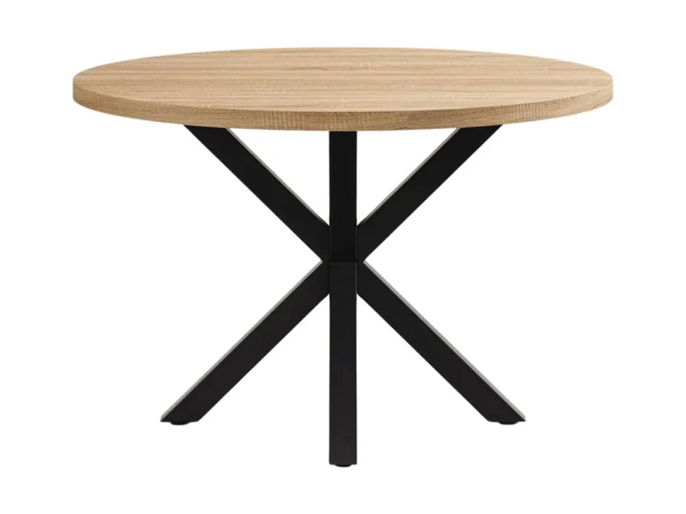 Dubový jídelní stůl Kave Home Argo 120 cm s černou kovovou podnoží Přímo Od Výrobce