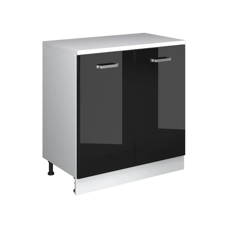 Skříň do podkroví Rion Černý vysoký lesk 80 x 81.6 cm bez šikminy se 2 dveřmi Vicco Top Prodej