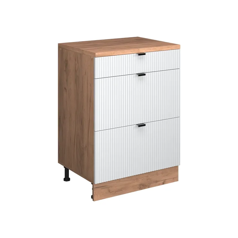 Cenově Výhodný Skříň do podkroví Rion Bílé zvlnění 60 x 81.6 cm bez šikminy se 2 zásuvkami Vicco