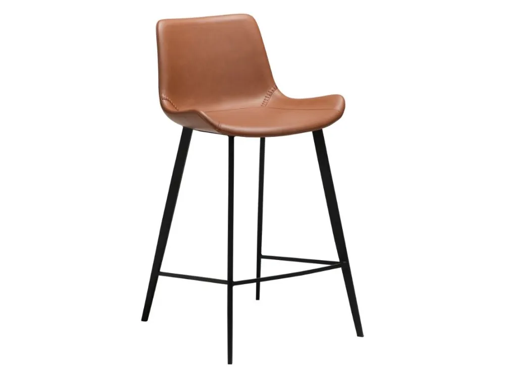 Hnědá koženková barová židle DAN-FORM Hype 65 cm Oblíbený