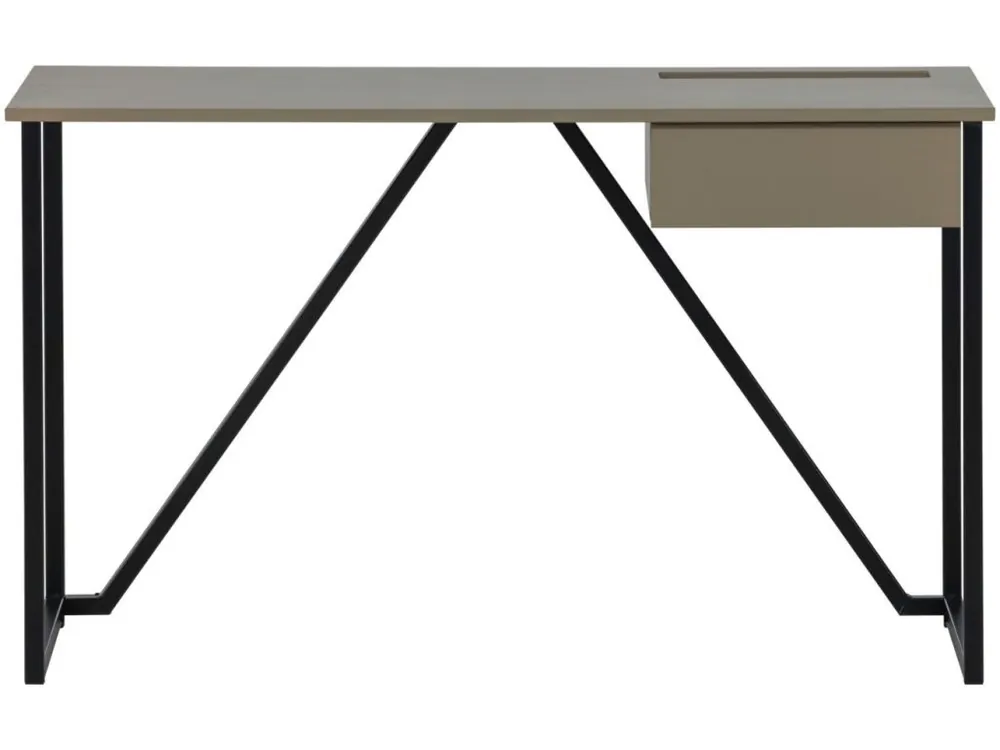 Hnědošedý dřevěný pracovní stůl New Julius 126 x 53 cm Výprodej