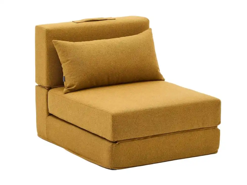 Hořčicově žluté rozkládací křeslo Kave Home Arty Top Prodej