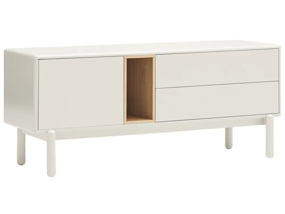 Vrácení Zdarma Krémově bílý lakovaný TV stolek Teulat Corvo 140 x 40 cm