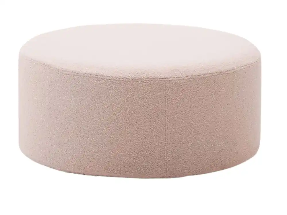 Super Cena Růžový bouclé taburet Kave Home Kaeli 90 cm
