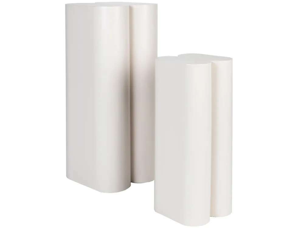Set dvou béžových kovových odkládacích stolků ZUIVER SHAPE 35/26 cm Víkendová Akce