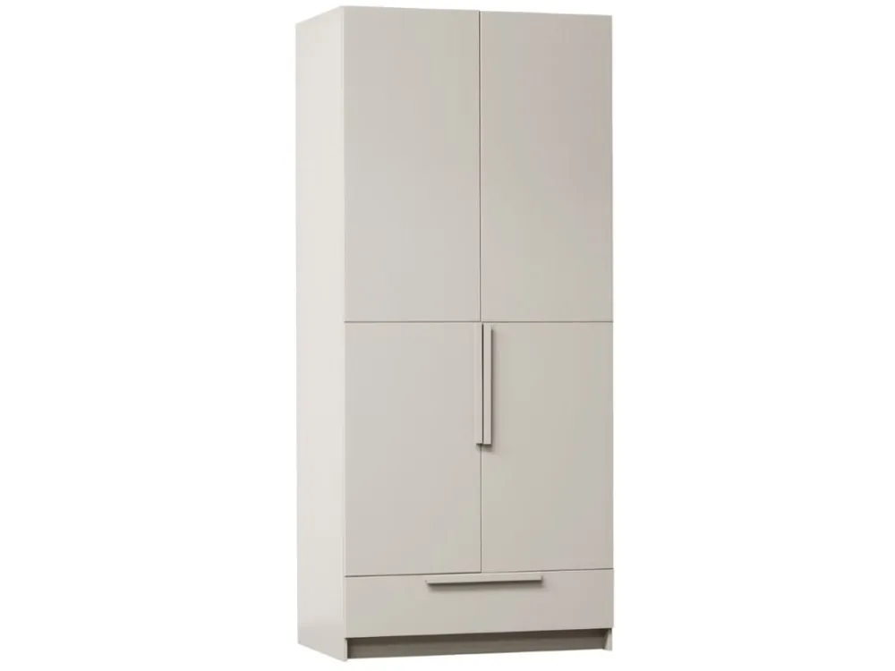 Světle šedá dřevěná šatní skříň Pamela 215 x 95 cm Koupit Online
