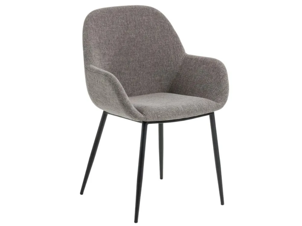 Zlevněný Světle šedá látková jídelní židle Kave Home Konna