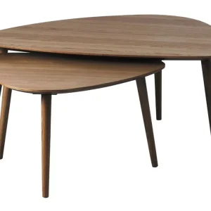 Značkový Set dvou tmavých dubových konferenčních stolků Adda 70 x 100/52,5 x 70 cm