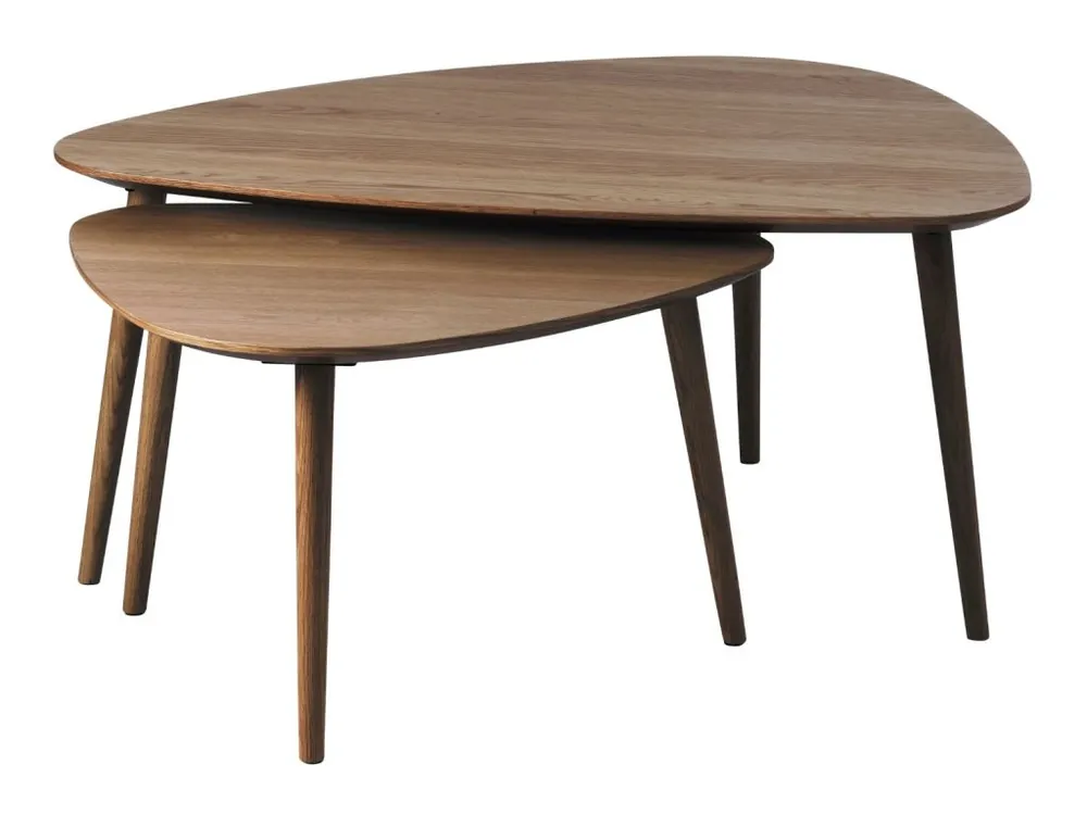 Značkový Set dvou tmavých dubových konferenčních stolků Adda 70 x 100/52,5 x 70 cm