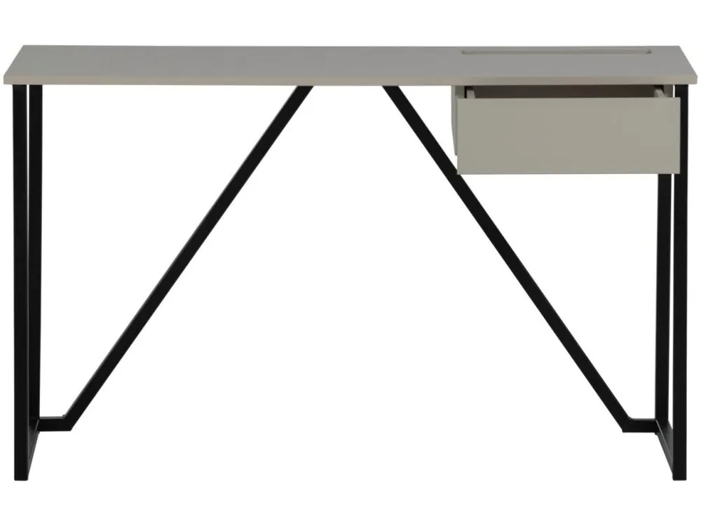 Šedobéžový dřevěný pracovní stůl New Julius 126 x 53 cm Víkendová Akce