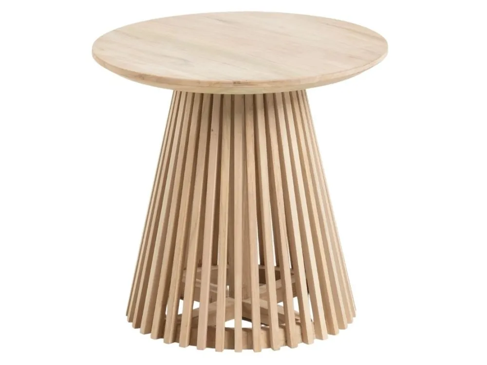 Teakový kulatý odkládací stolek Kave Home Jeanette 50 cm Sezónní Sleva
