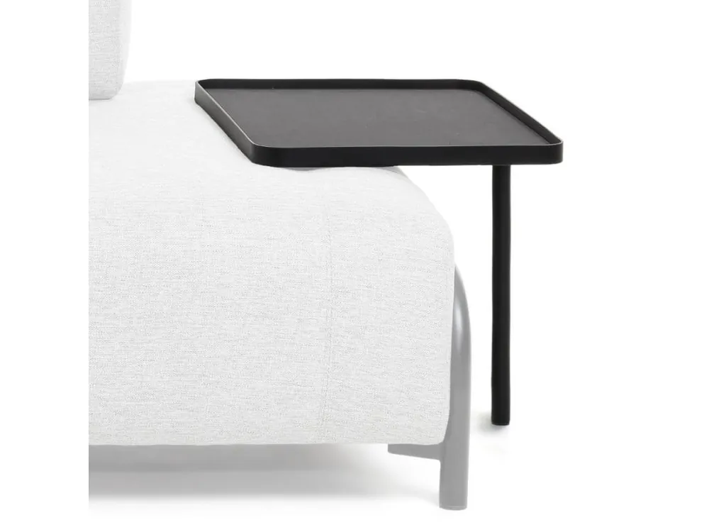 Finální Výprodej Velký černý kovový odkládací stolek Kave Home Compo 54 x 40 cm