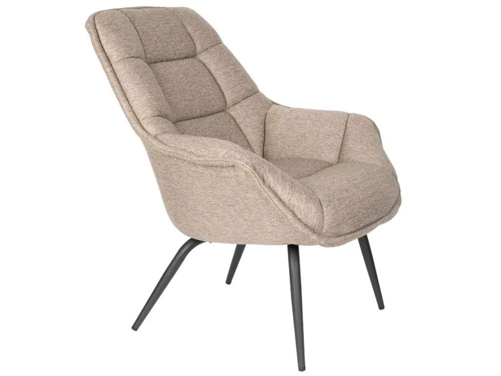 Výhodná Nabídka Tmavě béžové čalouněné lounge křeslo WLL COMFORTABLE THOMAS