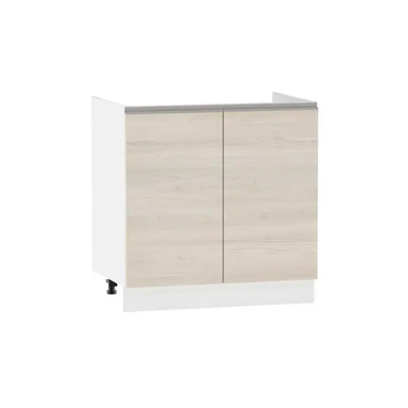 Kup Teď VÝPRODEJ - Dřezová skříňka ADAMA - šířka 80 cm, šampaňský javor / bílá, nožky 10 cm