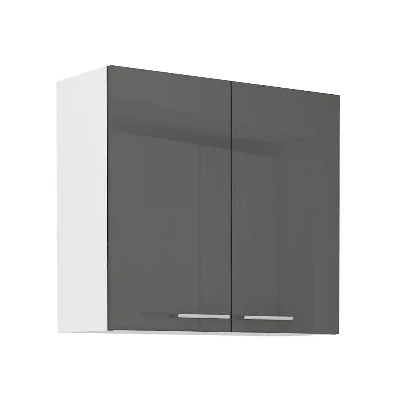 Nejlepší Volba VÝPRODEJ - Horní kuchyňská skříňka LAJLA - šířka 80 cm, šedá / bílá