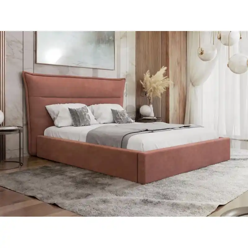 Manželská postel s úložným prostorem 180x200 BUNIA - růžová Super Cena