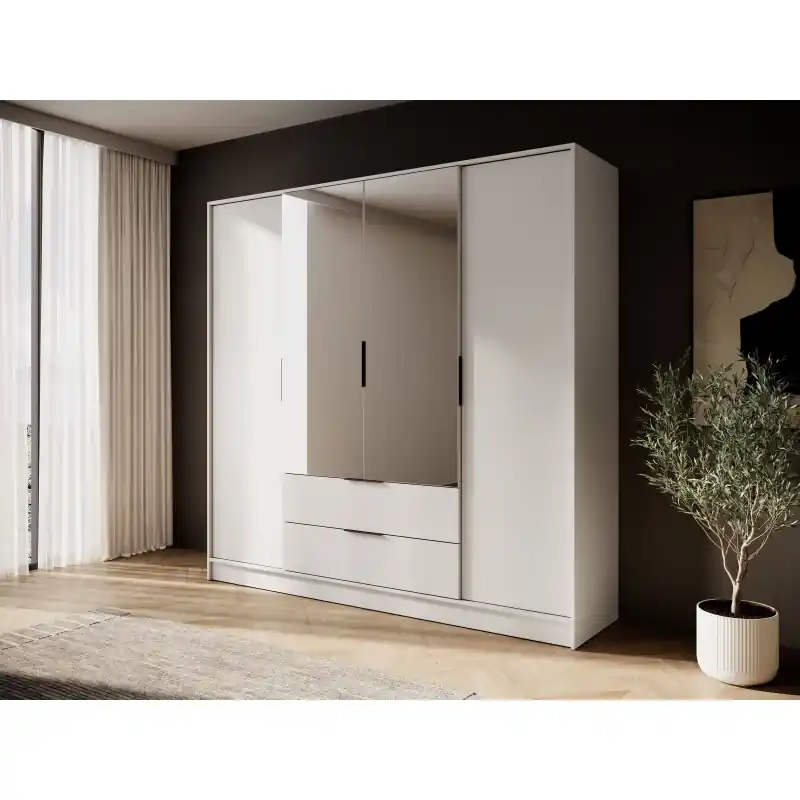Autentický Kombinovaná šatní skříň 206 cm COSIMA se zrcadlem - kašmírová