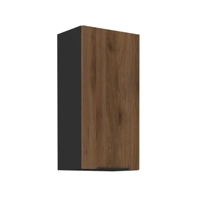 Sezónní Sleva Vysoká horní skříňka TOVA - šířka 45 cm, ořech okapi / černá