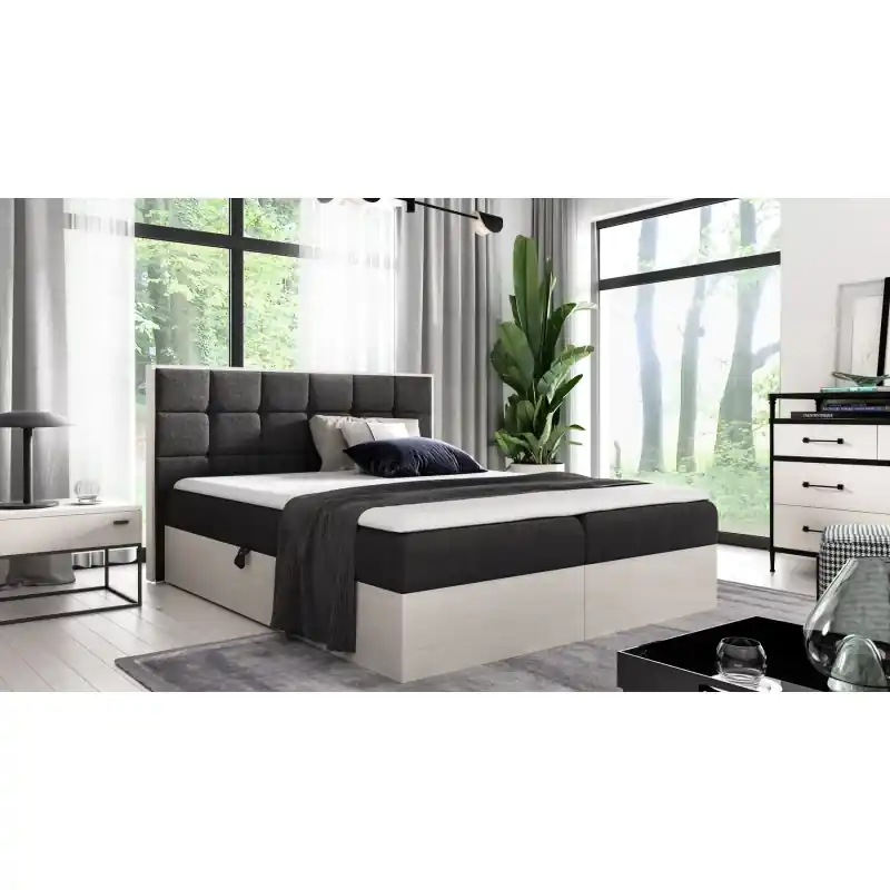 Nakupujte Hned Kontinentální postel 120x200 CHANTELLE 1 - nordic teak / grafitová + topper ZDARMA