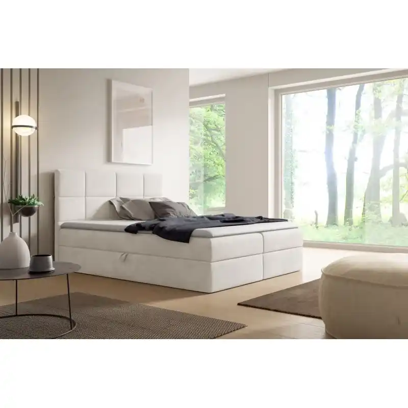 Kontinentální postel 140x200 DINARA s úložným prostorem - béžová + topper ZDARMA Nejprodávanější