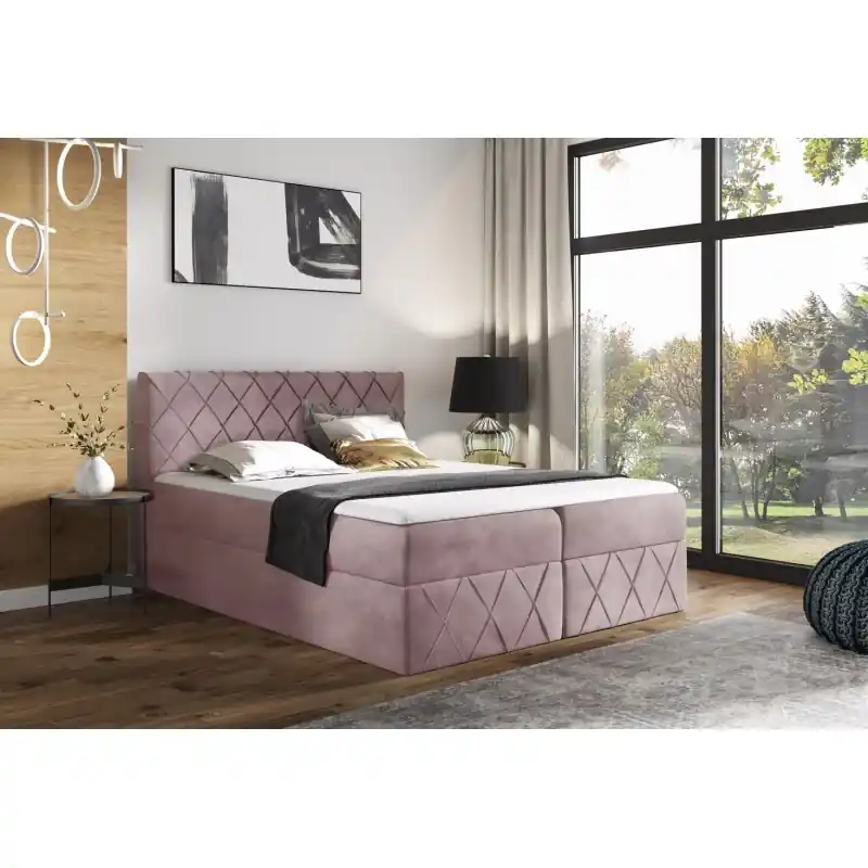 Manželská postel 140x200 PEREZ LUX - růžová + topper ZDARMA Kup Teď
