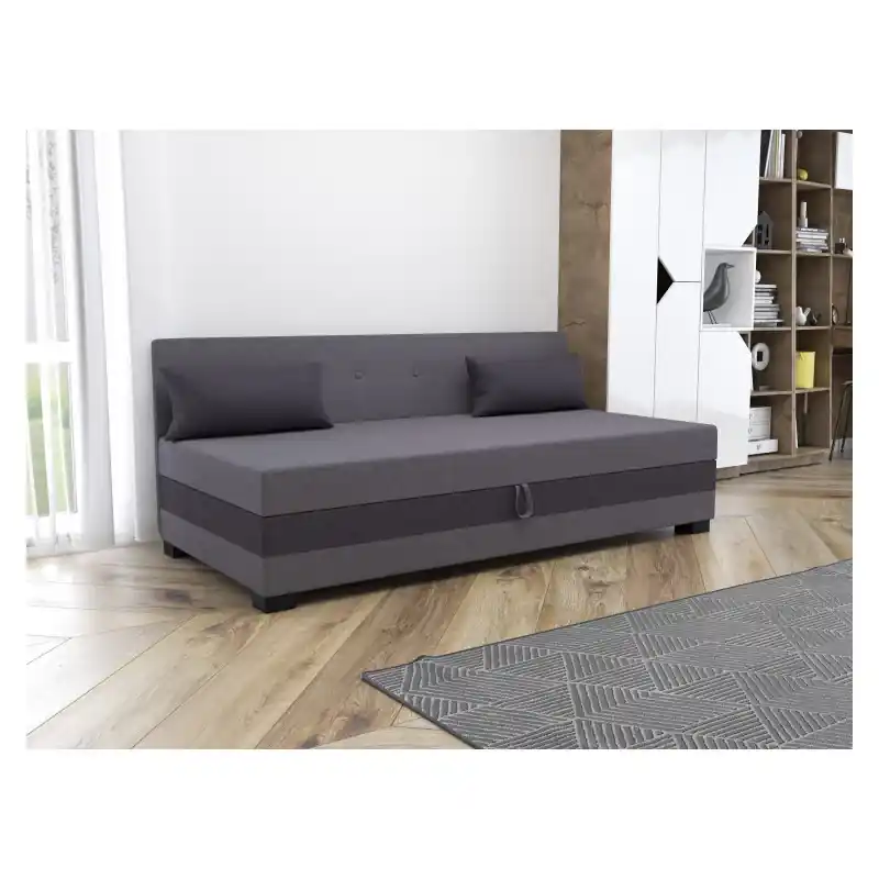 Jednolůžková čalouněná postel 80x195 HERBI 2 s polštáři - šedá / grafitová Kup Teď