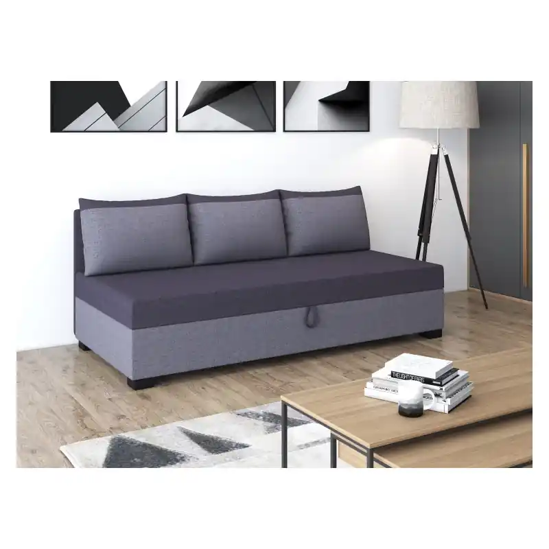 Jednolůžková postel 100x195 ZOLI PLUS 2 s polštáři - grafitová / šedá Oblíbený