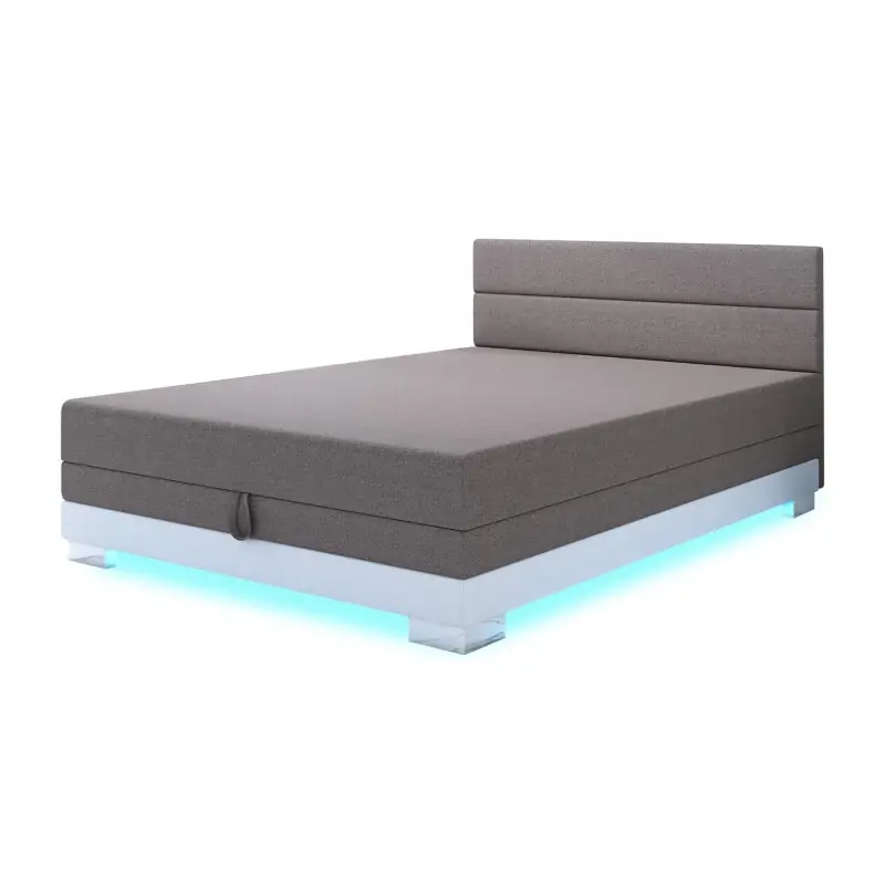 Jednolůžková postel 80x195 MORIA 2 s LED osvětlením - béžová / bílá Víkendová Akce