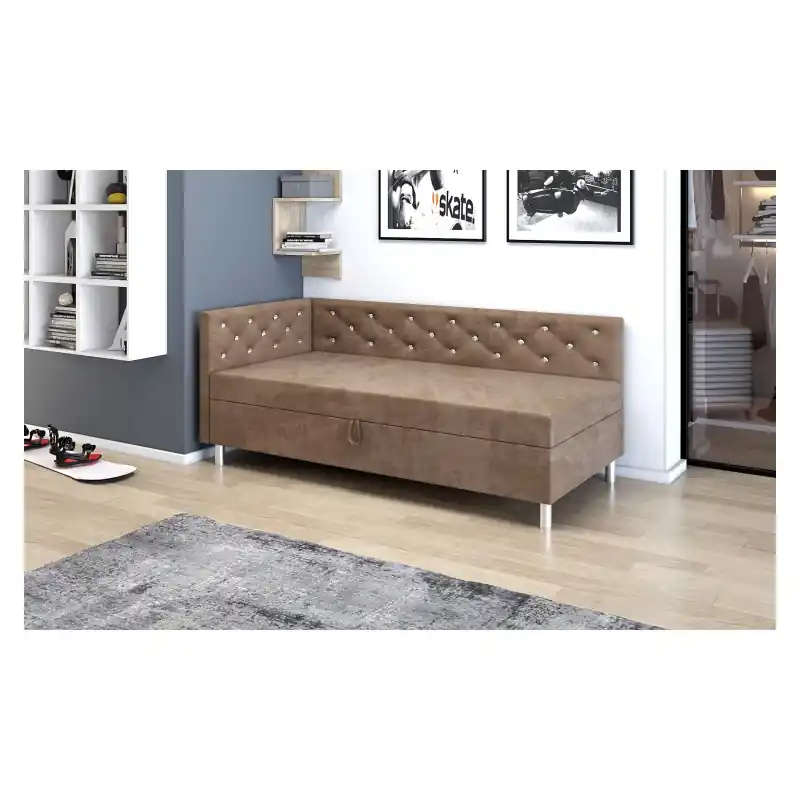 Nová Kolekce Jednolůžková postel 90x195 PIXI PLUS 2 - hnědá