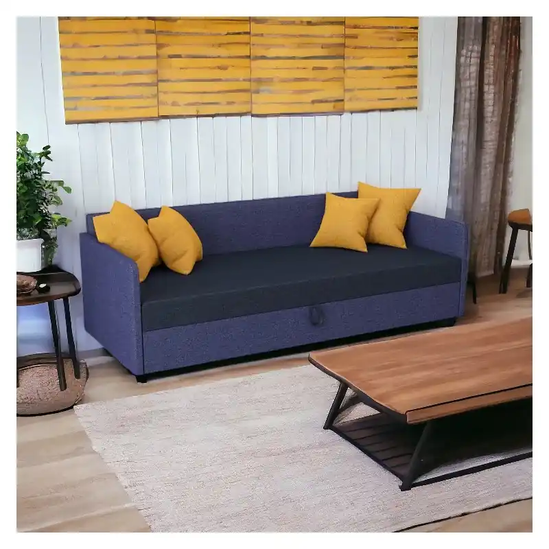 Nová Kolekce Jednolůžková postel 100x195 REVA 1 - černá / modrá