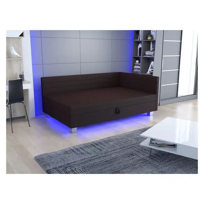 Jednolůžková postel 110x195 ULA 1 - tmavá hnědá Must-Have