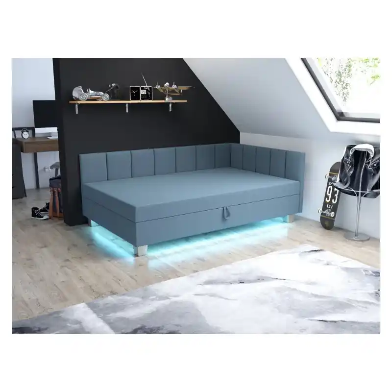 Čalouněná postel 80x195 PEGY PLUS 1 s úložným prostorem - modro šedá Koupit Online