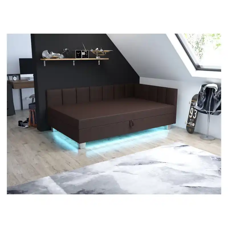 Nejlepší Cena Čalouněná postel 100x195 PEGY PLUS 1 s úložným prostorem - tmavá hnědá