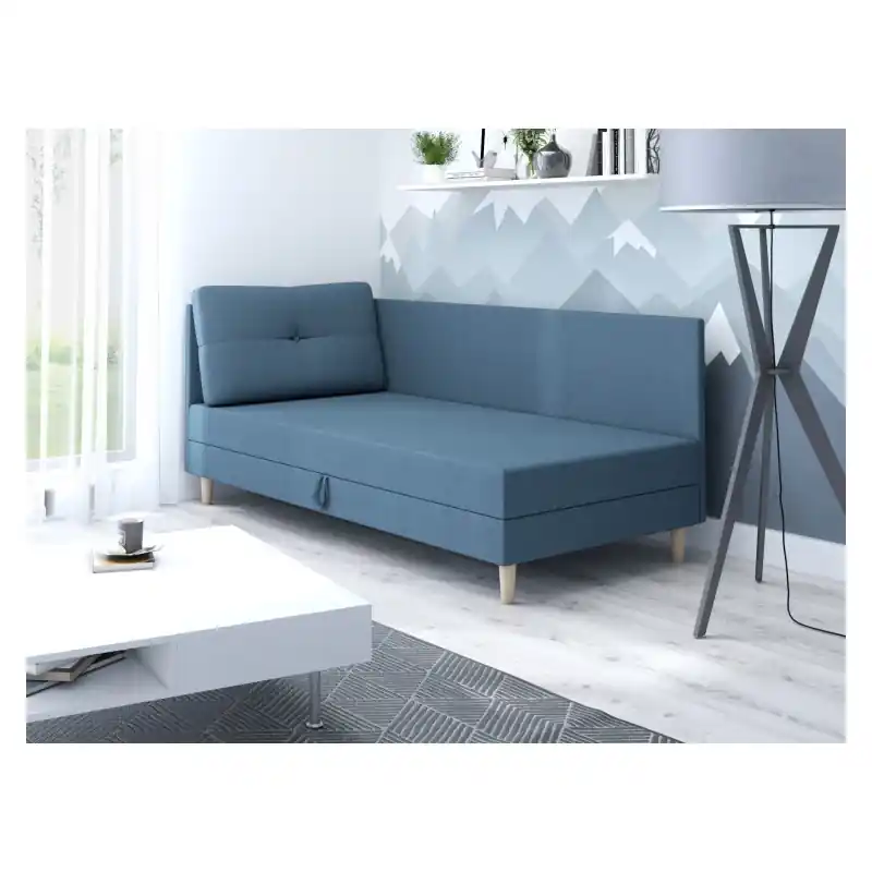 Čalouněná jednolůžková postel 90x195 MENDY PLUS 1 - modro šedá Speciální Cena