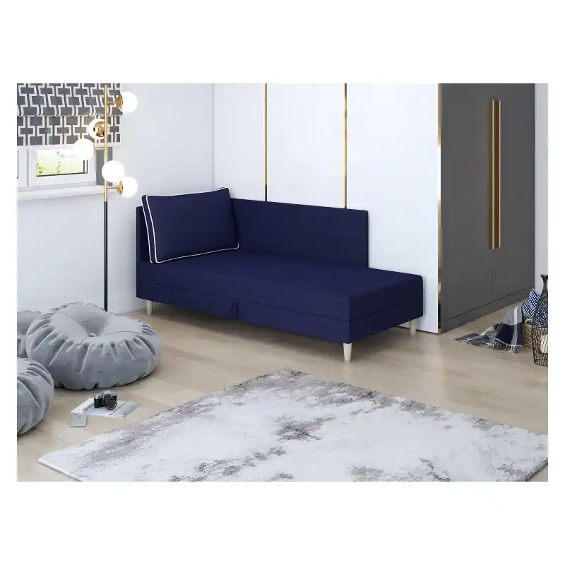 Výprodej Čalouněné jednolůžko 80x195 ZORYNA PLUS 2 s úložným prostorem - modré