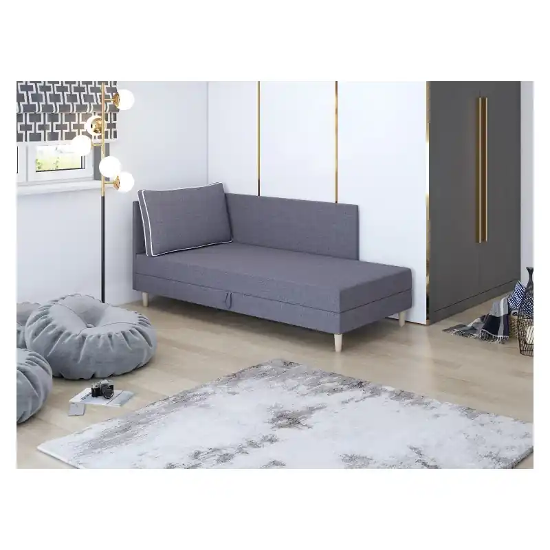 Čalouněné jednolůžko 80x195 ZORYNA PLUS 1 s úložným prostorem - šedé Expresní Doručení