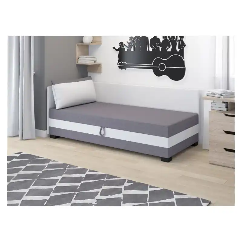 Must-Have Jednolůžková čalouněná postel 120x195 MIRRY PLUS 1 - šedá / bílá