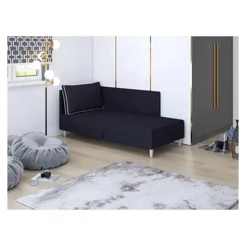 Omezená Nabídka Čalouněné jednolůžko 80x195 ZORYNA PLUS 1 s úložným prostorem - černé
