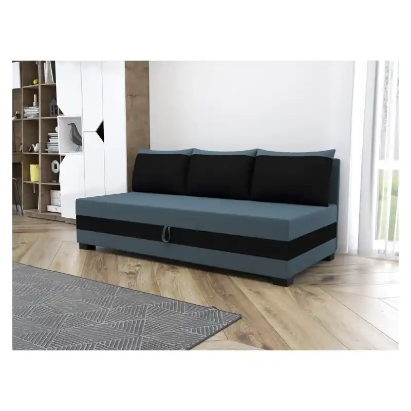 Jednolůžková čalouněná postel 80x195 MIRRY BIZ 2 - modro šedá / černá Originální