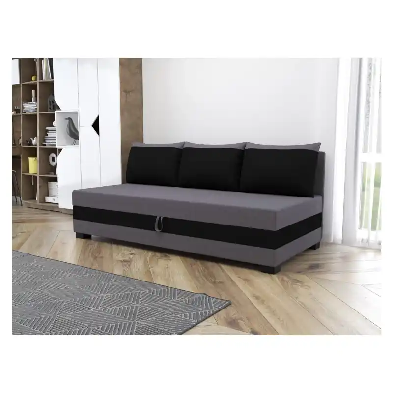 Must-Have Jednolůžková čalouněná postel 120x195 MIRRY BIZ 1 - šedá / černá