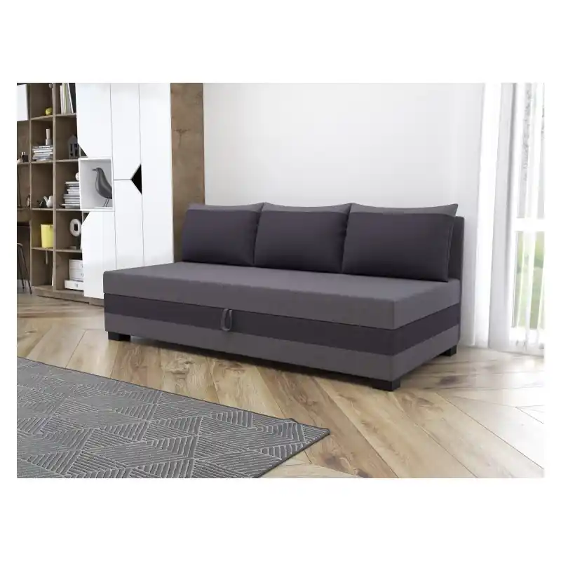 Jednolůžková čalouněná postel 110x195 MIRRY BIZ 2 - šedá / grafitová Horká Nabídka