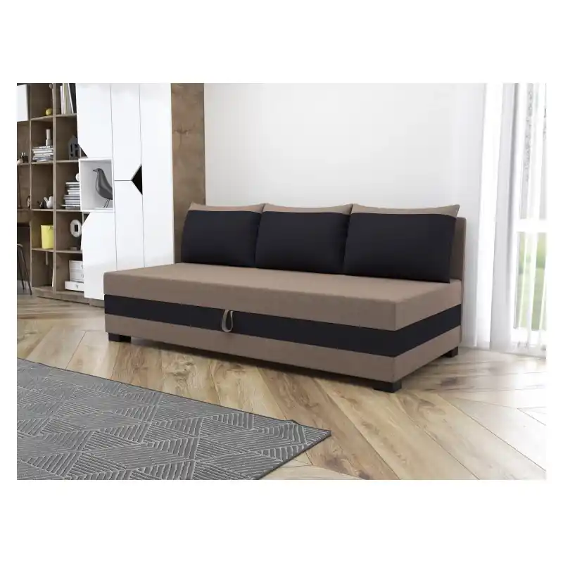 Jednolůžková čalouněná postel 120x195 MIRRY BIZ 1 - světlá hnědá / černá Expresní Doručení