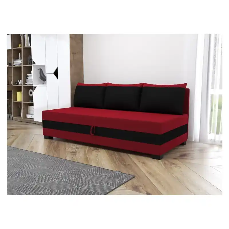 Jednolůžková čalouněná postel 120x195 MIRRY BIZ 2 - červená / černá Horká Nabídka